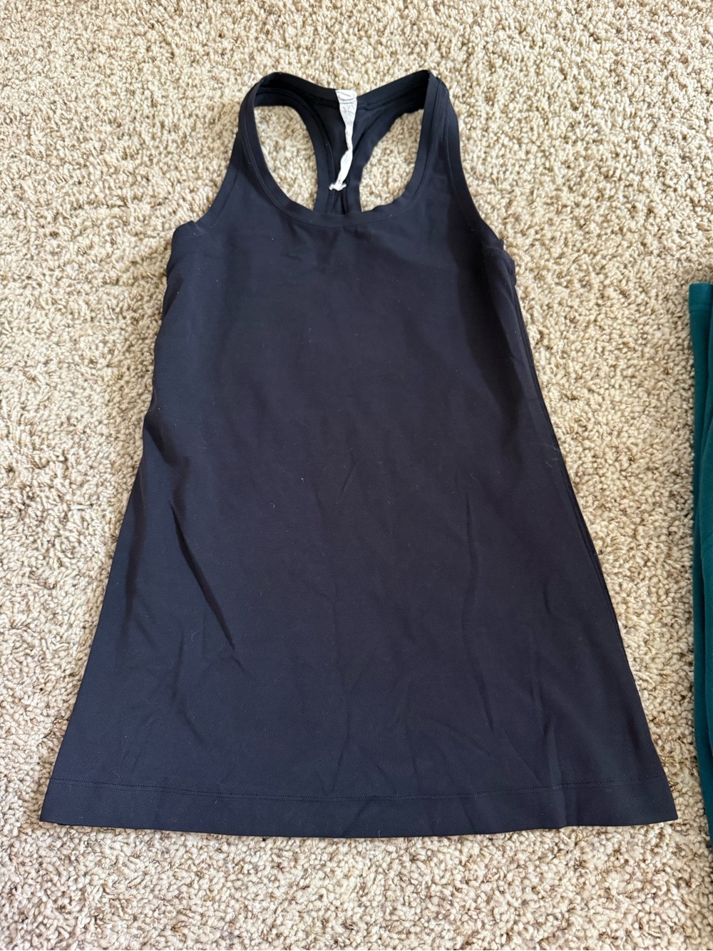Lululemon cool racerback black tank top full length size 4